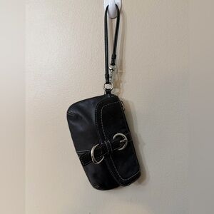 Coach Black Wristlet with Silver Buckle